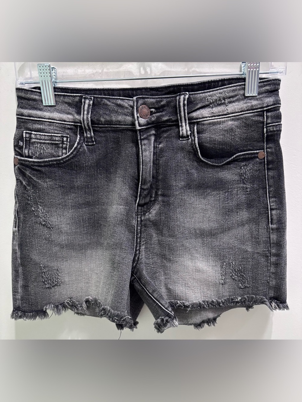 Judy Blue Washed Black Distressed Denim Shorts